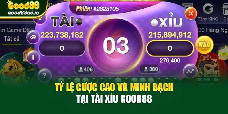 Tỷ lệ cược cao và minh bạch tại Tài xỉu Good88